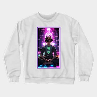 Anime Hero Power Meditation | Quality Anime Artwork | Anime Power Energy Meditation |  Manga Anime Art Crewneck Sweatshirt